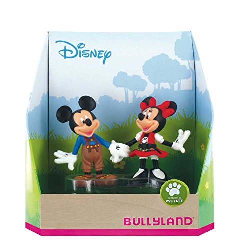 Bullyland 15081 - Spielfigurenset, Walt Disney Mickey in Lederhose und Minnie im Dirndl, liebevoll handbemalte Figuren, PVC-frei, tolles Geschenk für Jungen und Mädchen zum fantasievollen Spielen