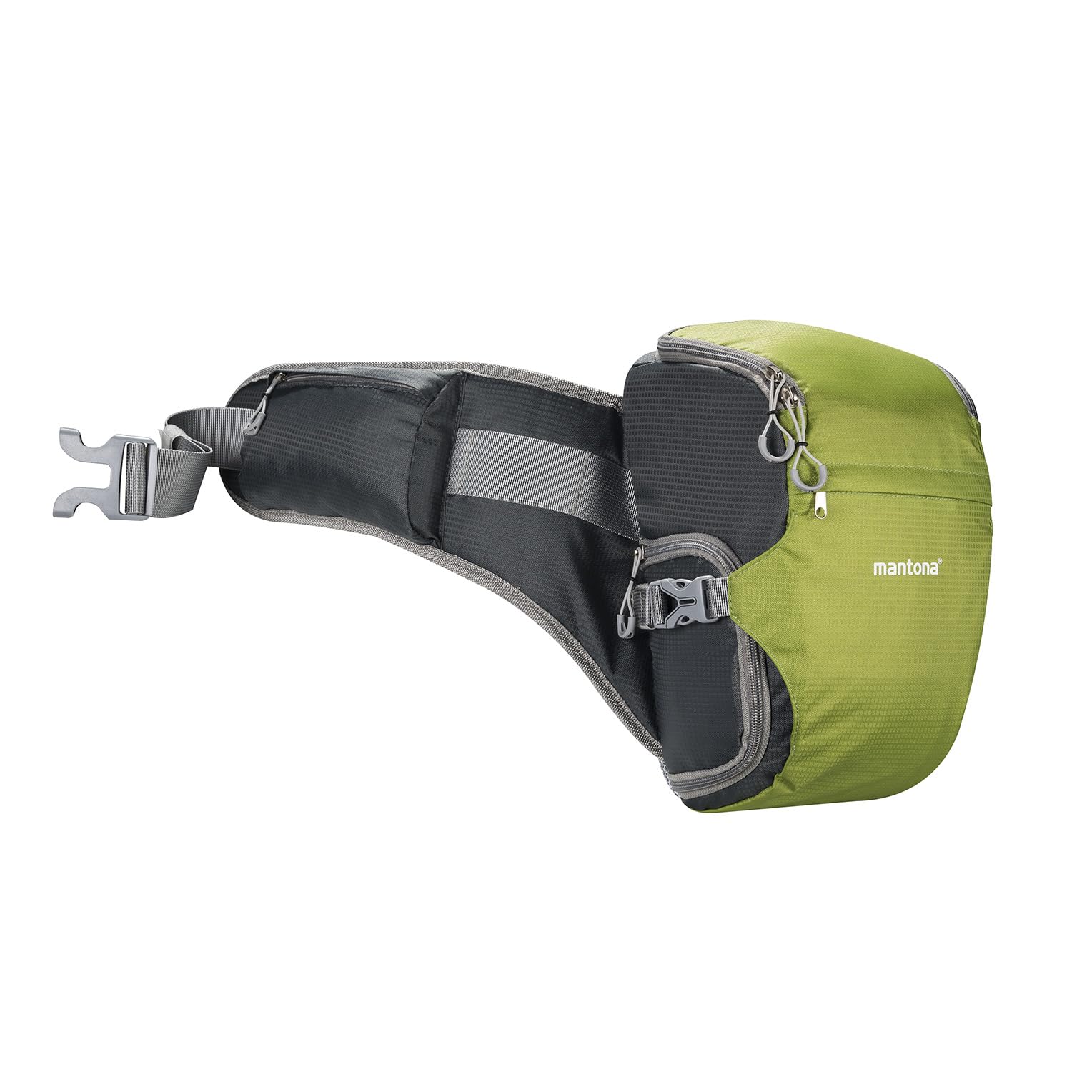 Mantona elementsPro 10 grün - Kameratasche für Outdoor Fotografen mit Hüftgurt, atmungsaktiver Polsterung und Regenhülle - kompakt und leicht - für DSLR oder Systemkamera mit Zubehör