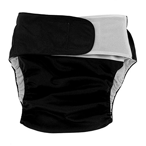 Adult Cloth Windel - 4 Farben Adult Cloth Windel Wiederverwendbar waschbar verstellbar große Windel(schwarz)