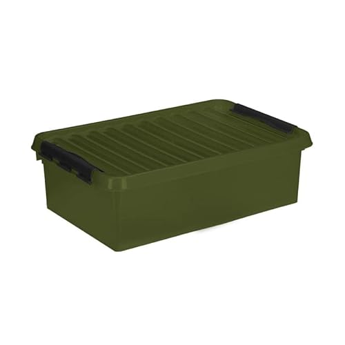 Sunware 3 Stück Q-Line Aufbewahrungsbox 32 Liter - 60x40x18cm - grün/schwarz