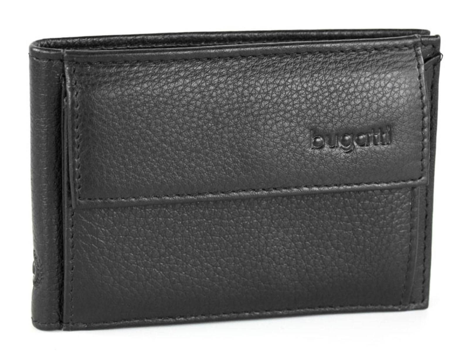Bugatti Sempre Geldbörse mit Münzfach, 10 cm, schwarz
