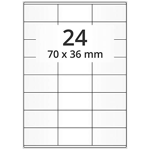 Labelident Laser-Etiketten auf DIN A4 Bogen - 70 x 36 mm - 12000 Papieretiketten weiß, matt, selbstklebend, 500 Blatt
