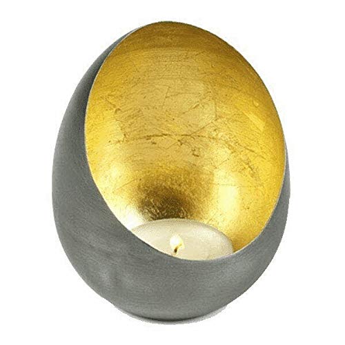 Lambert - Kerzenleuchter, Windlicht, Votivkerzenhalter - Casati - Eisen und Schlagmetall - Gold - Maße (ØxH): 11 x 14 cm