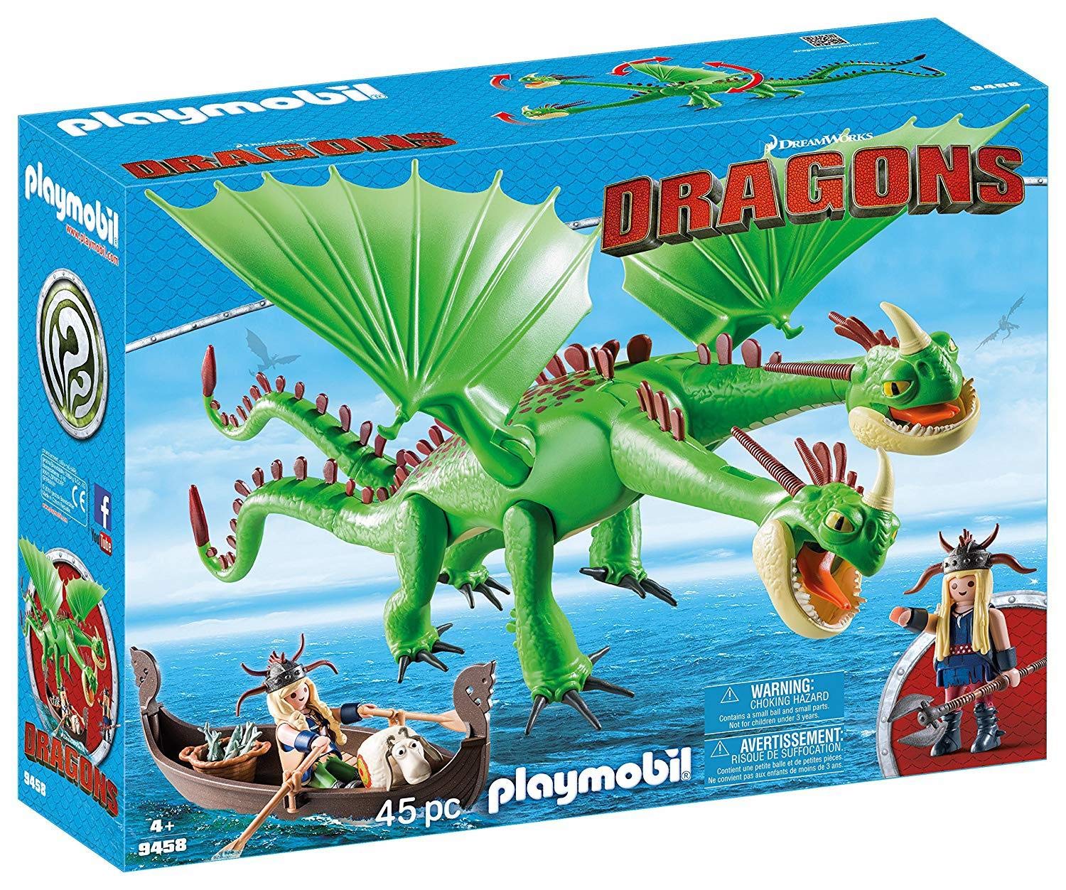 PLAYMOBIL 9458 DreamWorks Dragons, Raffnuss und Taffnuss mit Kotz und Würg, Ab 4 Jahren