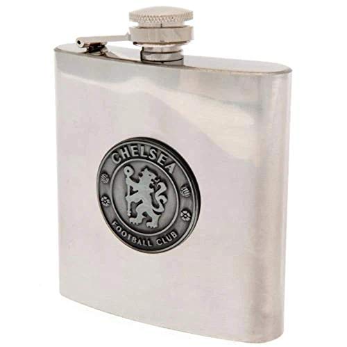 Chelsea Stainless Steel Crest Hip Flask