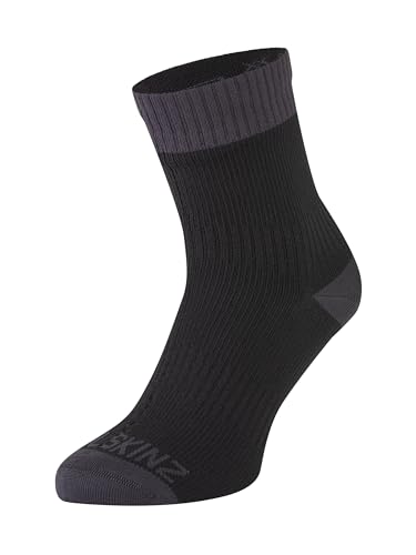 SealSkinz Waterproof Warm Weather Ankle Length Sock Unisex Erwachsene, schwarz/grau, L