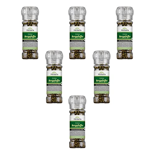 Herbaria - Grüner Bergpfeffer bio Mühle - 25 g - 6er Pack