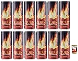 12x Burn Energy Drink Original,Energiegetränk mit zugesetzter Kohlensäure, enthält Taurin, Koffein, Guarana und B-Vitamine 250ml Einwegdose + Italian Gourmet Polpa di Pomodoro 400g Dose