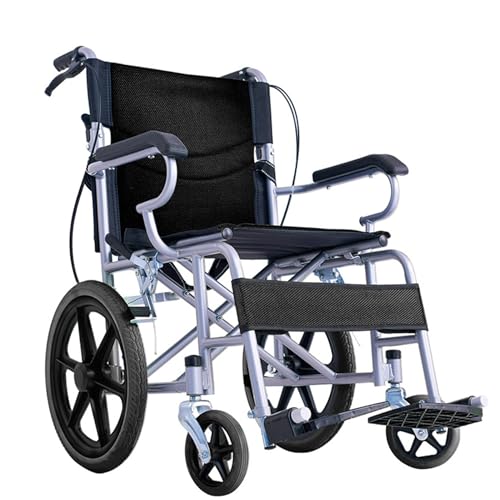 Flexibler faltbarer Rollstuhl Leichter selbstfahrender Rollstuhl für ältere Menschen Bequeme Rollstühle Outdoor Lite Scooter,Black