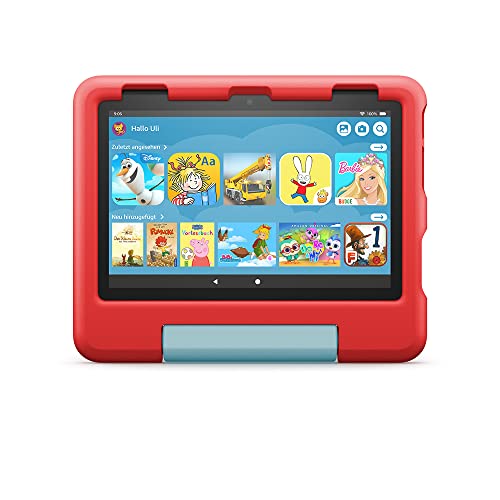 Kindgerechte Schutzhülle von Amazon für das Fire HD 8-Tablet (nur kompatibel mit der 12. Generation, 2022), rot