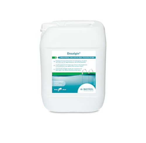 BAYROL Desalgin - Flüssiges Algizid - Hochkonzentriert, ohne Chlor und mit Klareffekt - Verhindert Algenwachstum im Pool - 10 L