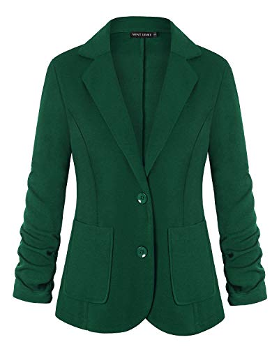 MINTLIMIT Damen EIN Knopf Blazer Jacke Suit mit Seitentaschen(Grün,Größe XXL)