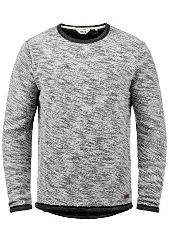 !Solid Flocks Herren Sweatshirt Pullover Flocksweat Pulli Mit Rundhalsausschnitt Aus 100% Baumwolle, Größe:S, Farbe:Black (9000)