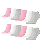 PUMA 12 Paar Sneaker Invisible Socken Gr. 35-49 Unisex für Damen Herren Füßlinge, Farbe:395 - prism pink, Socken & Strümpfe:35-38
