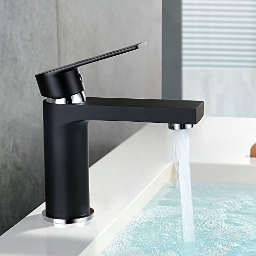 Homelody Wasserhahn Bad Schwarz Waschtischarmatur Mischbatterie Waschbecken Badarmatur Armaturen Badezimmer