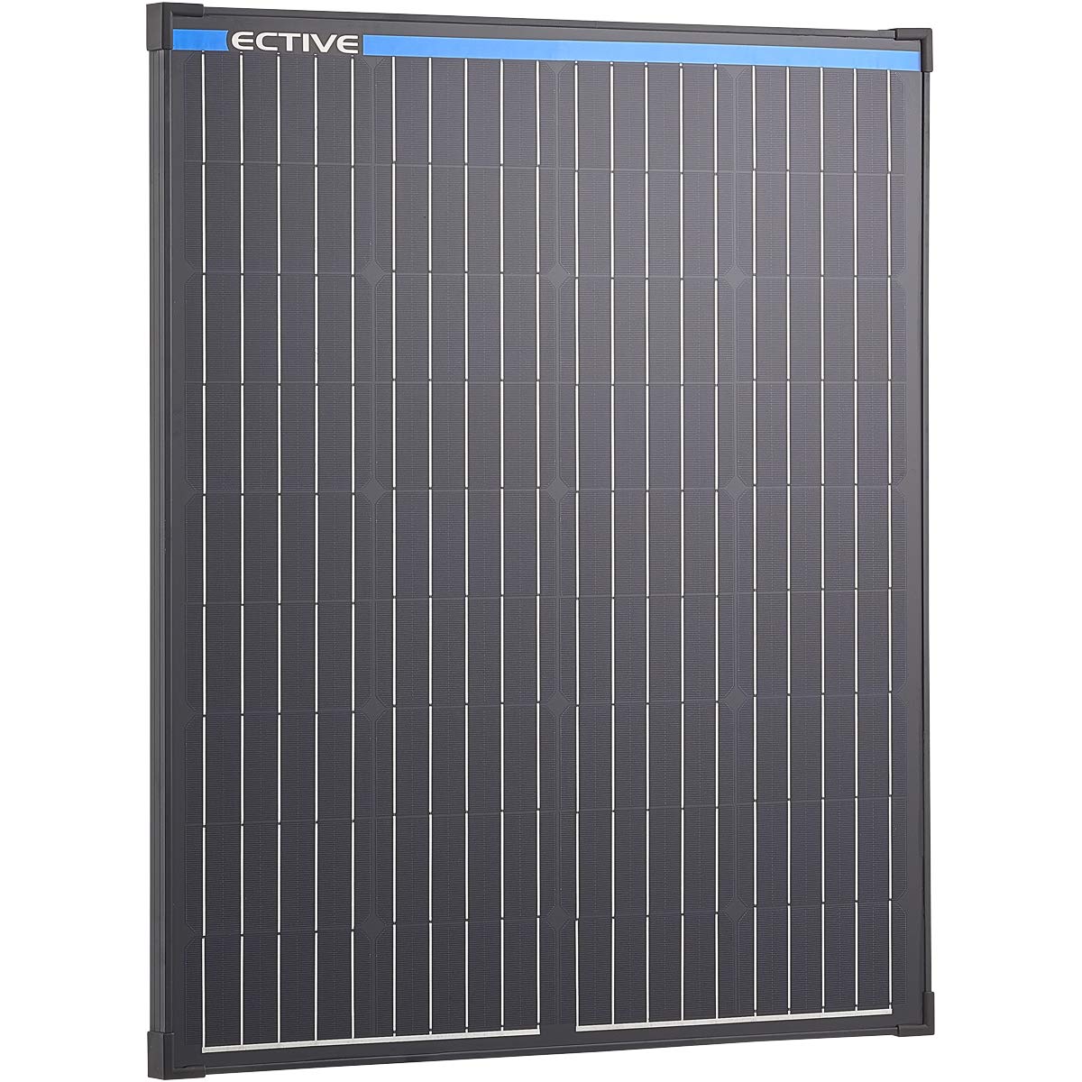 ECTIVE Solarpanel MSP 100 Black - 100W, 5,31A, 36 Zellen, für 12V 24V Batterieladeregler - Monokristallines Solarmodul, Camping Garten Solaranlage für Powerstation, Solargenerator, Solarladegerät