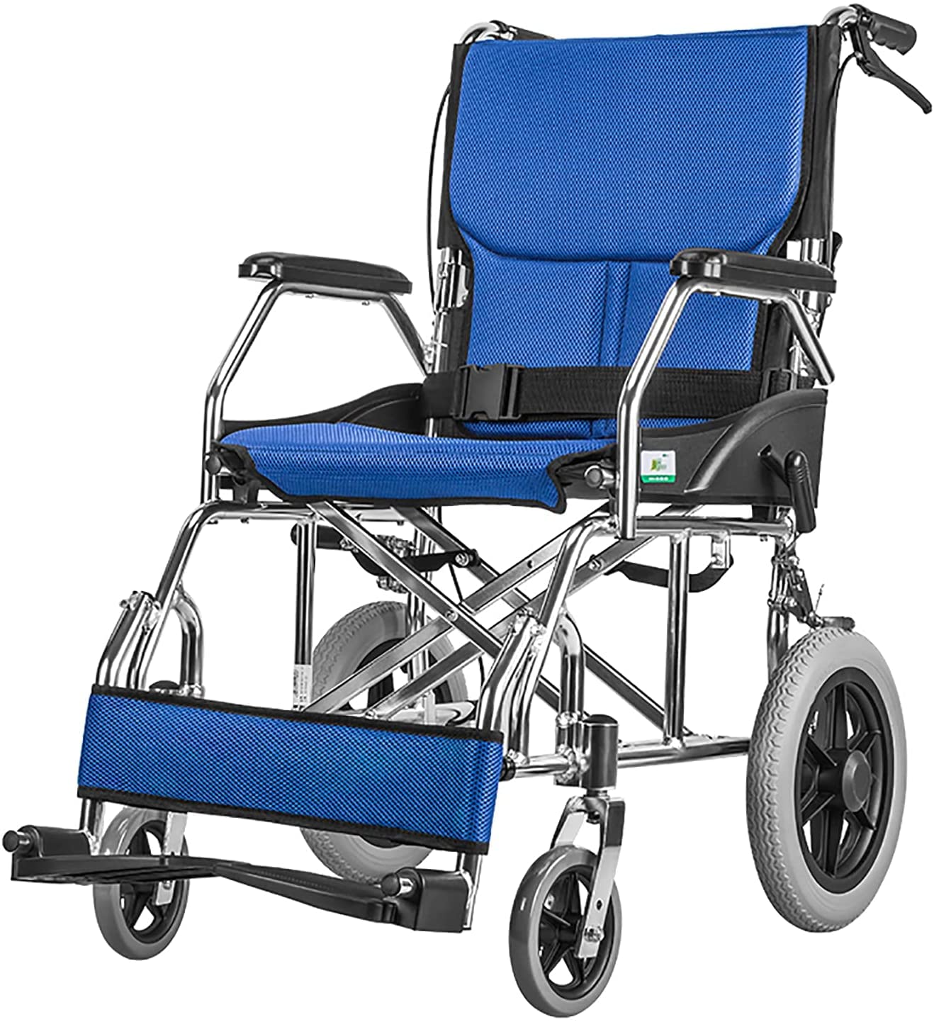 4 Räder Mehrfarbiger tragbarer zusammenklappbarer manueller Rollstuhl aus Aluminiumlegierung, leichter Rollstuhl für ältere Kinder, superleichter Transit-Reiserollstuhl