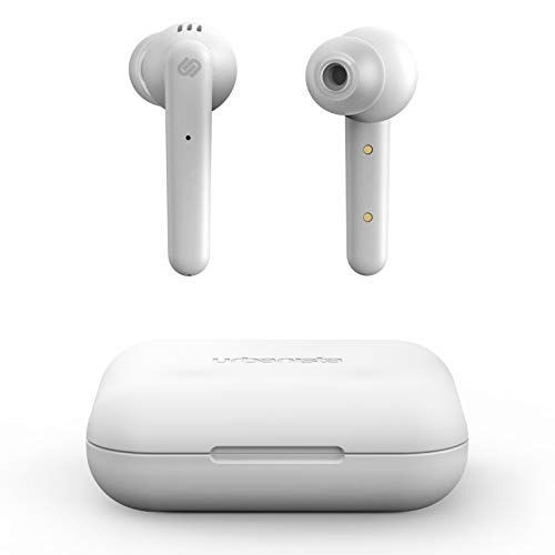 Urbanista Paris True Wireless Kopfhörer. 20H Spielzeit Kabellose Ladetasche, Bluetooth 5.0, Geräuschdämpfende Kopfhörer mit Touchscreen + eingebautem Mikrofon, kompatibel mit Android und iOS - Weiß