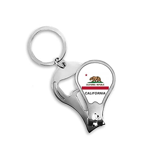 Amerikanische Staatsflagge Contour California Fingernagel Clipper Cutter Opener Keychain Schere