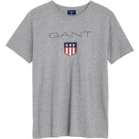 GANT Herren Shield SS T-Shirt, Blau (Evening Blue 433), Large (Herstellergröße: L)