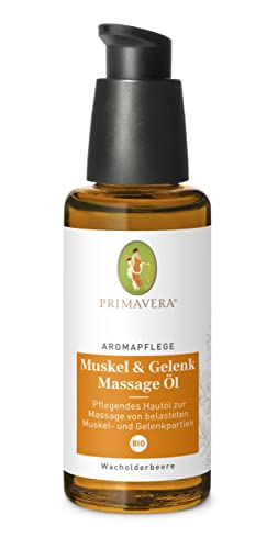 PRIMAVERA Aromapflege Muskel & Gelenk Massage Öl bio 50 ml - Aromaöl, Massageöl, Aromatherapie, ätherische Öle - Unterstützung bei der Mobilisierung von Muskeln und Gelenken - vegan