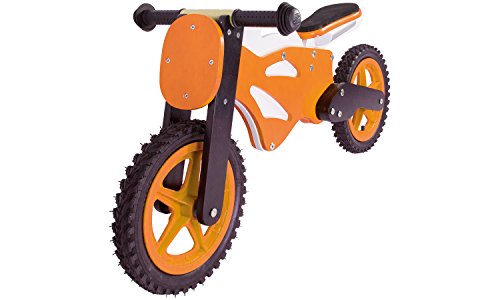 Lernlaufrad aus Holz - 12 Zoll, ab 3 Jahren - Holzspielerei Superbike orange, Kinderlaufrad, Laufrad Kinderrad Fahrrad