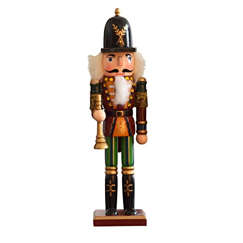Nussknacker Weihnachtsschmuck, 30cm/11,8 Zoll Nussknacker Soldat Holz Nussknacker König Soldat Figur Dekor Puppe Ornament für Festival Party Outdoor Kinder (Trompete)