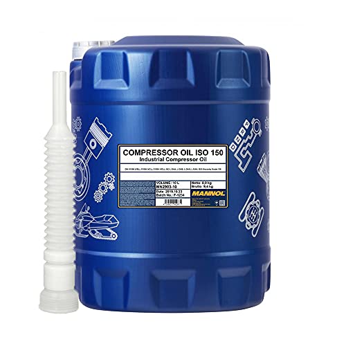 10 Liter, MANNOL 2903 Compressor Oil ISO 150 Kompressorenöl + Auslaufschlauch
