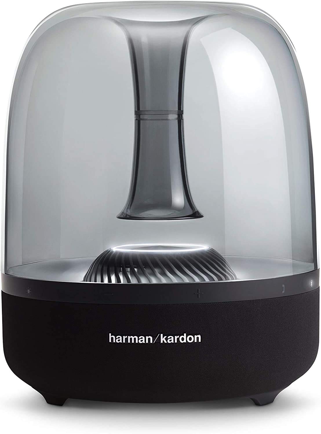 Harman Kardon Aura Studio 3 - Eleganter, kabelloser BT Lautsprecher mit Premium Design und Ambient Lighting- Schwarz
