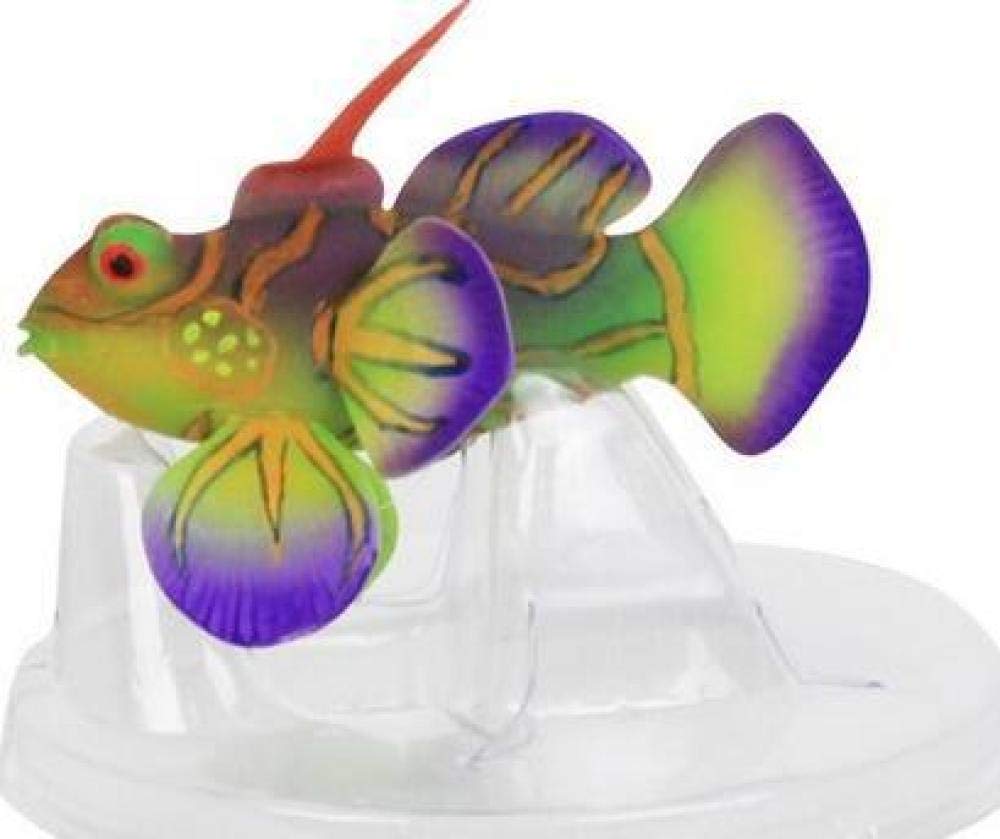 Gulunmun Ornamente Für Aquarien Silikon Aquarium Frosch Fisch Dekoration Künstlicher Fisch Glühend Grün Dekor Hübsches Süßes Mikrofisch Ornament Für Aquarium-Lila 8X3X6Cm