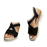 AHYXHY Vianys Women's Comfy Wedge Heel Sandals, Vianys Sandals, Vianys Shoes, Vianys Wedge Sandals (Black,43)