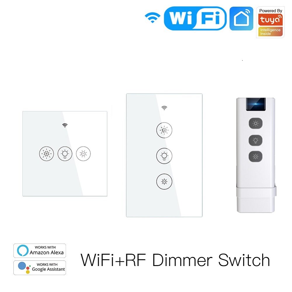 MoesHouse WiFi RF Smart Licht-Dimmschalter 2/3-Wege-Muilti-Steuerung Smart Life / Tuya APP-Steuerung Funktioniert mit Al