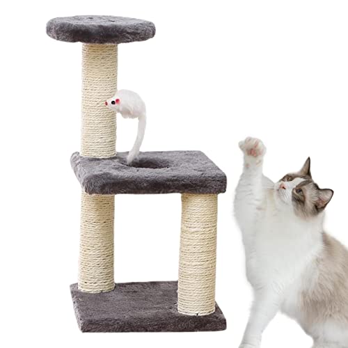 Kratzbaum,Katzenkletterturm | Katzentürme mit mehrschichtigem Design, quadratischer Plattenbasis, schützen das Sofa für kleine Katzen und Kätzchen Rianpesn