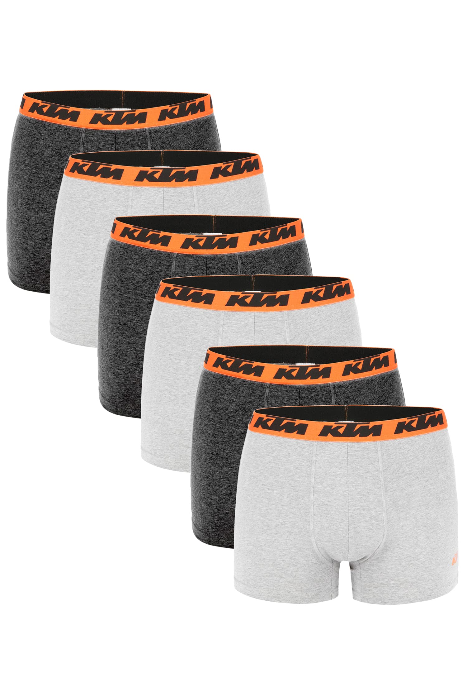 KTM by Freegun Boxershorts für Herren Unterwäsche Pant Men´s Boxer 6 er Pack, Farbe:Dark Grey / Light Grey2, Bekleidungsgröße:XL