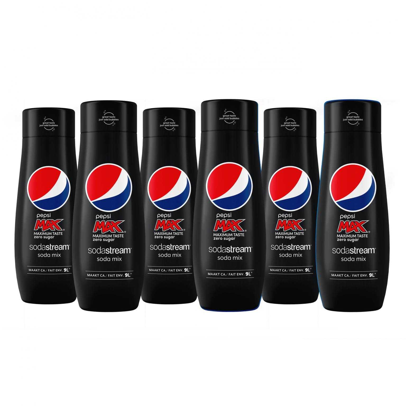 SodaStream Sirup Pepsi Max - 1x Flasche ergibt 9 Liter Fertiggetränk, Sekundenschnell zubereitet und immer frisch, Cola free 440 ml, 6er Pack (6 x 440 ml)