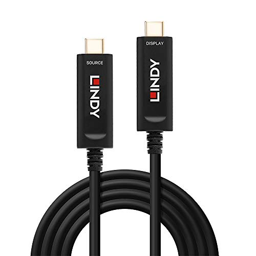 Lindy Fibre Optic Hybrid USB Type C Video Cable - USB-Kabel - USB-C (M) bis USB-C (M) - 15,0m - rund - Schwarz (38503)