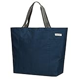 anndora XXL Shopper Blau Hahnentritt - Strandtasche 40 Liter Schultertasche Einkaufstasche