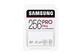 Samsung PRO Plus SD-Karte, 256 GB, SDXC UHS-I U3, 100 MB/s Lesen, Speicherkarte für Full HD & 4K UHD, MB-SD256H/EU