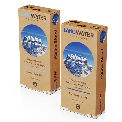 LANGWATER Alpine Blend Mineralien Mix - Magnesium Kalium für Wasser-Remineralisierung, Passend für The Well - Frischer Geschmack, Einfache Anwendung - 2er Pack