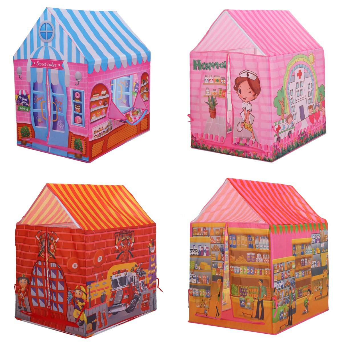 Multi-Style-Simulation Cartoon Polyester Sicherheitsmaterial Einfache Einrichtung Kinder spielen Zelt Spielzeug für Indo