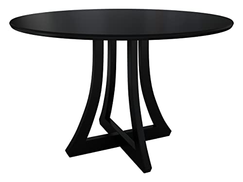 Mirjan24 Esszimmertisch Onneto, Tisch für Esszimmer, Runder Tisch für Küche, Esstisch, Kaffeetisch, Modern Küchentisch, Buchenholz (schwarz, Modell Ø 100 cm)