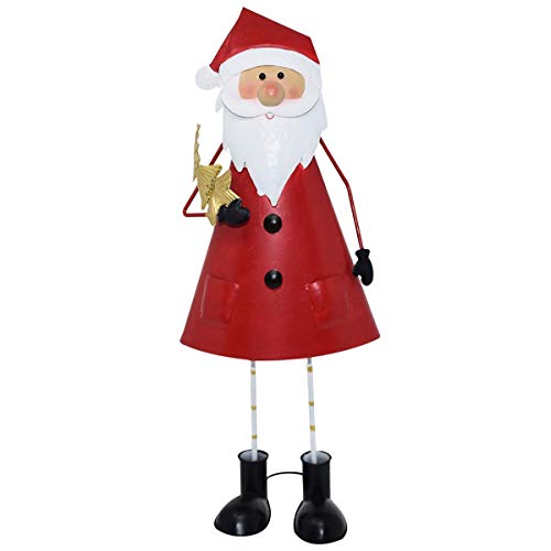 Dadeldo Home Weihnachtsmann -Harry- Metall 43cm rot Dekoration Dekofigur