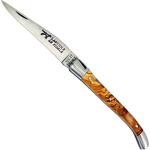 Le Fidele Messer Laguiole Olivenholzgriff 8 cm, Silber/Braun, M