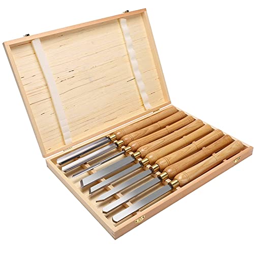 Drechselmesser Set 8 Teilig Für Anfänger Und Hobby-Drechsler,Drehmeißel Set Holzdrehmaschinen Meißel Set Holz Schnitzwerkzeug Set,Drechseleisen Drechsel-Werkzeuge