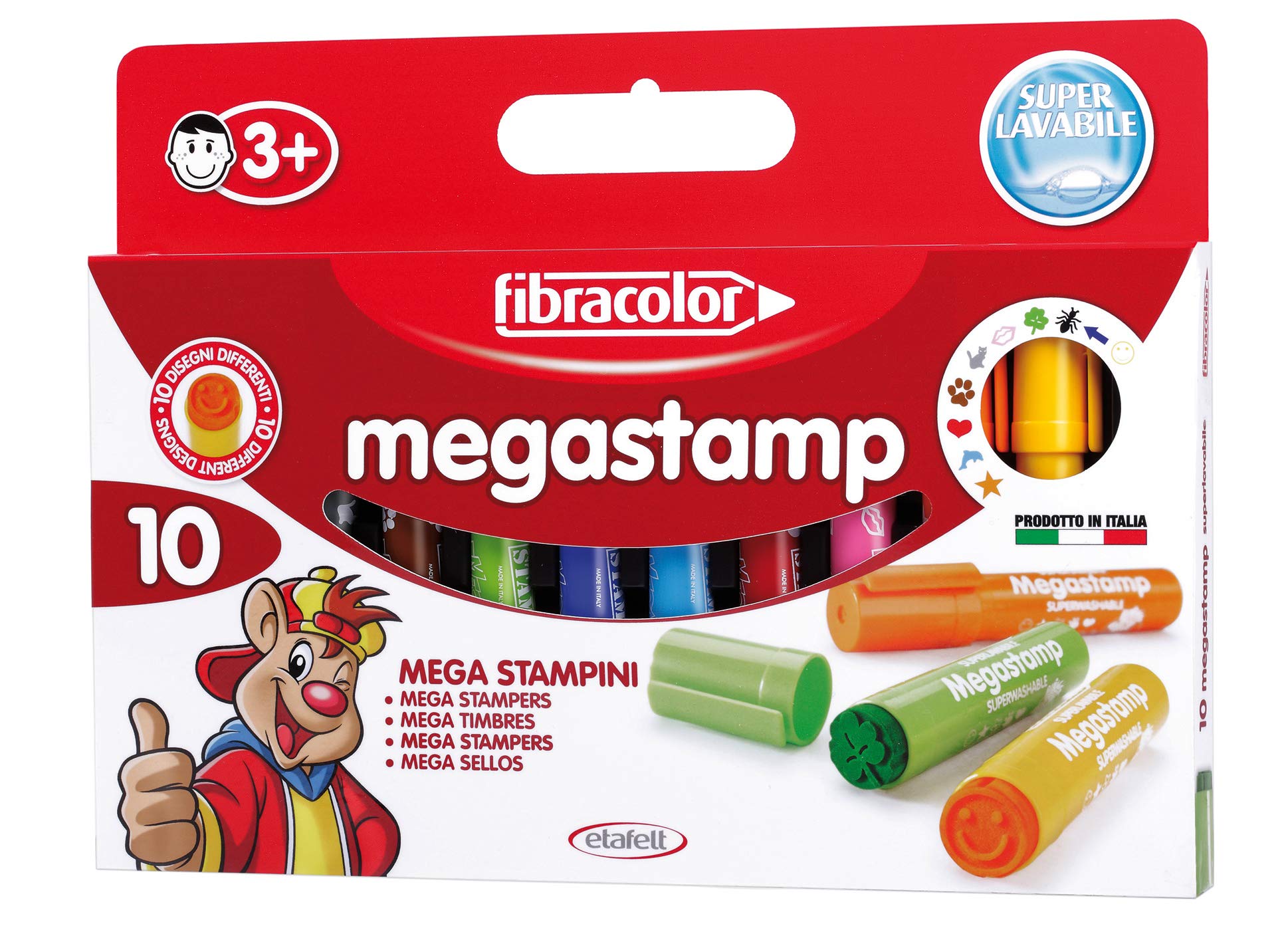 FIBRACOLOR Megastamp 10 Stück Marker-Formen Größe Maxi verschiedene Designs Superwashable