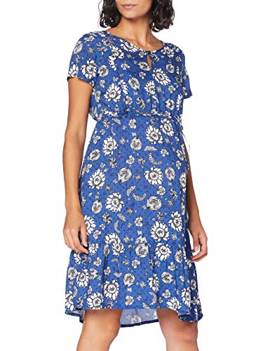 Queen Mum Damen Dress Woven Nurs Ss AOP Beiging Kleid, Mehrfarbig (Sodalite Blue P073), 36 (Herstellergröße: S)