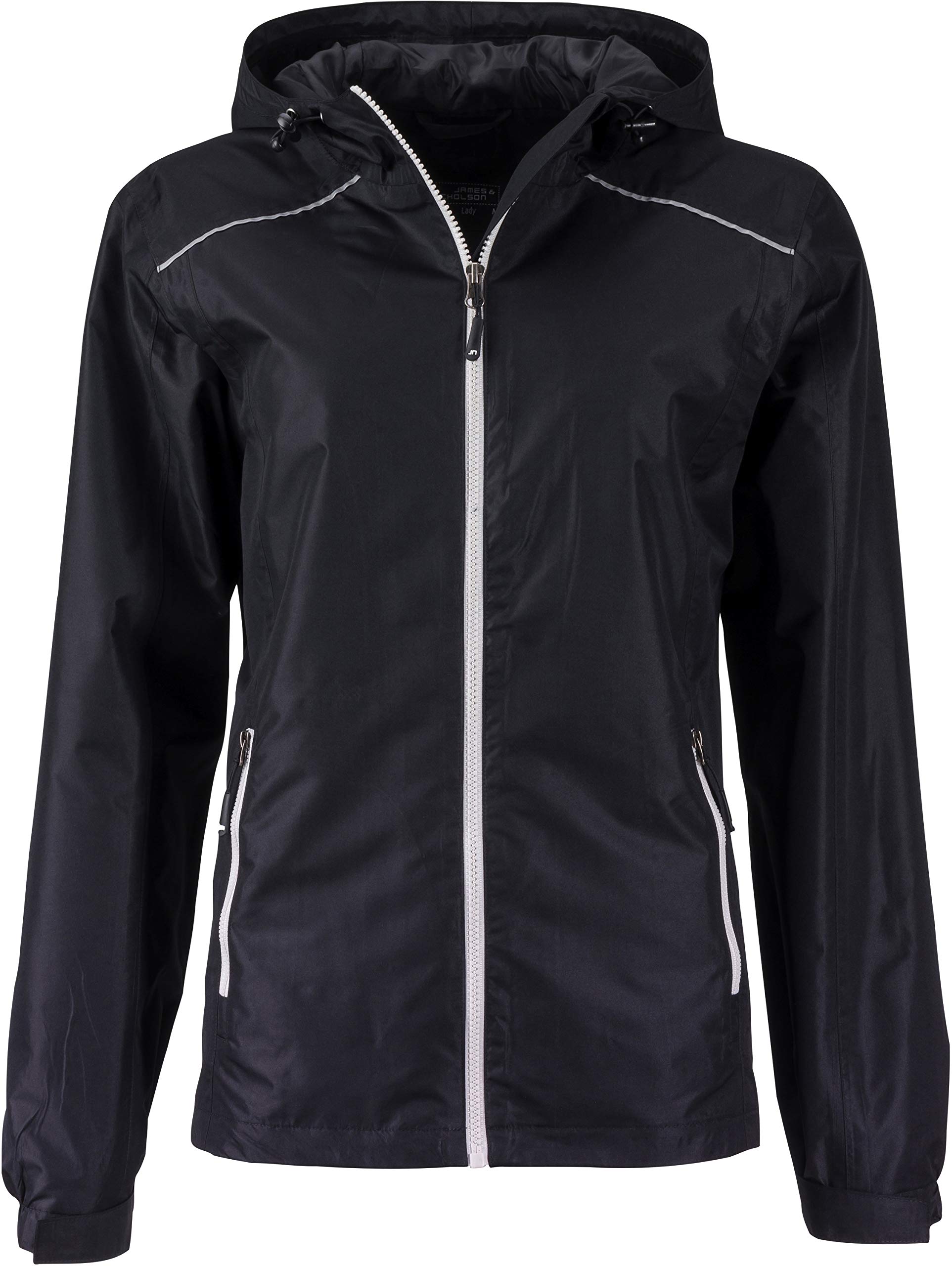 Ladies` Rain Jacket Damenjacke Jacke Damen, Größe:XXL, Farbe:Black-Silver (Solid)