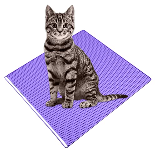Kratzbrett for Katzen |Katzenkratzmatte – Multifunktionaler horizontaler Katzenkratzer for Katzen, um Krallen zu Schleifen und Sofateppiche zu schützen ( Color : Purple )