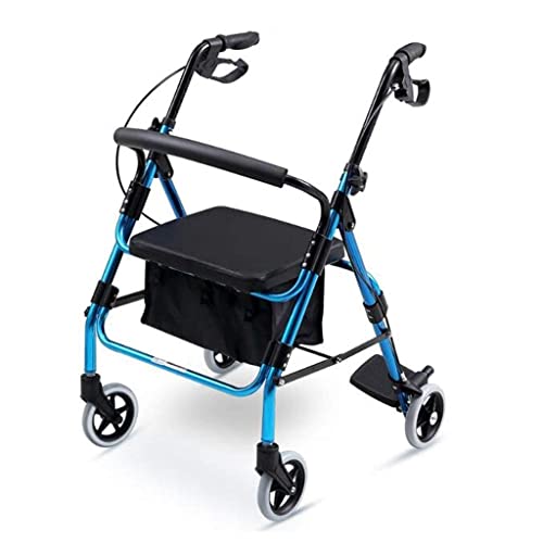 Rollatoren für Senioren, Einkaufswagen, älterer Roller, alter Mann, der Lebensmittelwagen kauft, Sitzwagen, Aluminium, vierrädriger Gehwagen, zusammenklappbarer kleiner Wagen, Rollator, langlebige