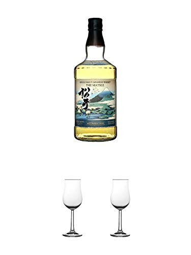 Matsui Single Malt Whisky Mizunara Cask Japan 0,7 Liter + Nosing Gläser Kelchglas Bugatti mit Eichstrich 2cl und 4cl 1 Stück + Nosing Gläser Kelchglas Bugatti mit Eichstrich 2cl und 4cl 1 Stück
